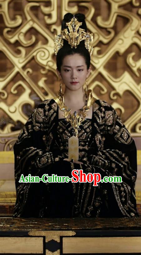 Drama Novoland Eagle Flag Chinese Ancient Royal Princess Xiao Zhou Replica Costumes and Headpiece for Women