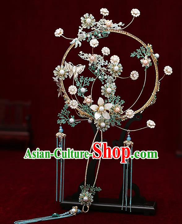 Chinese Traditional Wedding Prop Palace Fans Ancient Bride Round Fan for Men