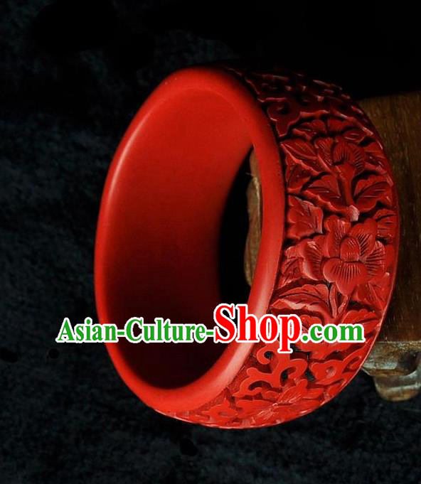 Traditional Chinese Handmade Bracelet Lacquerware Carving Bangle Craft