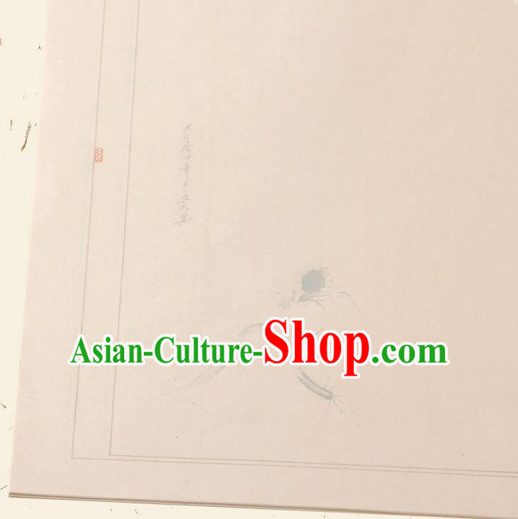 Traditional Chinese Classical Plum Blossom Pattern Light Brown Paper Handmade Calligraphy Xuan Paper Craft