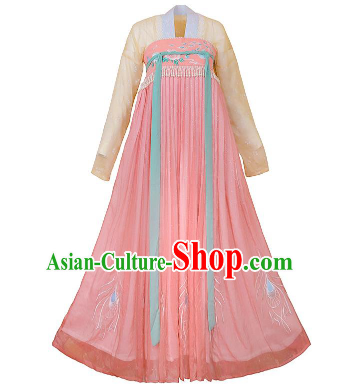 Chinese Ancient Peri Costumes Traditional Hanfu Dress Tang Dynasty Princess Garment