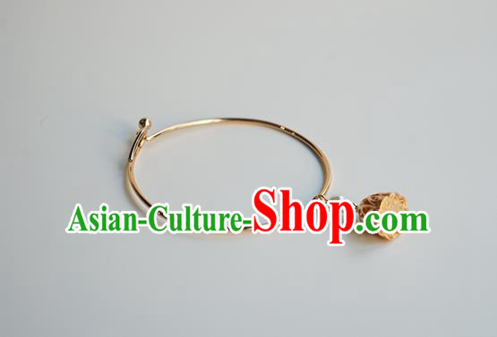 Chinese Classical Lotus Seedpod Bracelet Jewelry Accessories Ancient Hanfu Golden Bangle