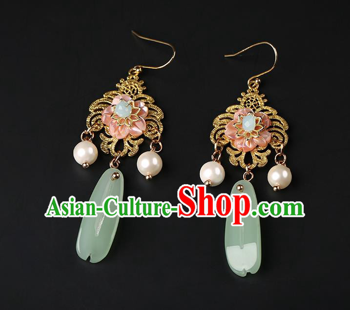 Handmade Chinese Bride Ear Accessories Classical Eardrop Ancient Women Hanfu Earrings