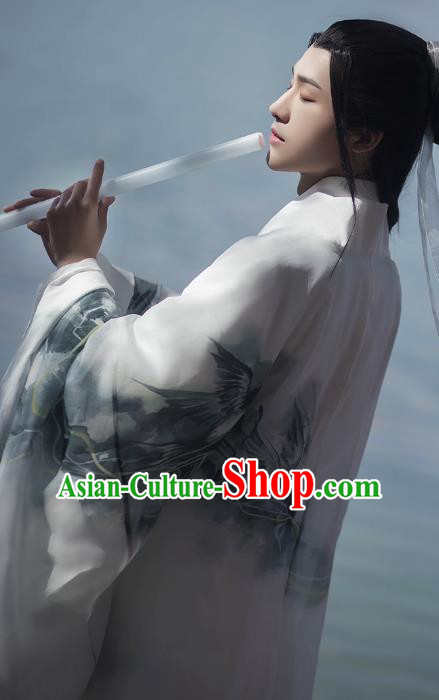 Chinese Ancient Taoist Hanfu Apparels Traditional Costumes Ming Dynasty Swordsman Garment for Men