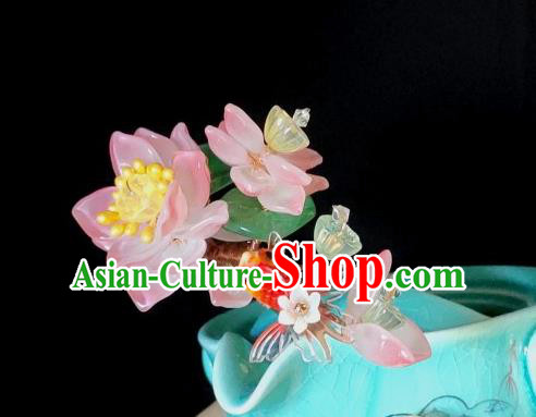 Chinese Classical Lotus Goldfish Hair Stick Handmade Hanfu Hair Accessories Ancient Song Dynasty Princess Hairpins
