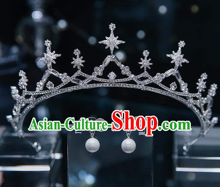 Handmade Baroque Wedding Bride Royal Crown Classical Jewelry Accessories European Princess Hair Accessories