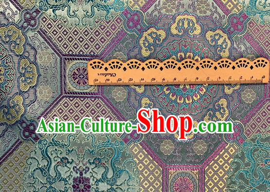 Chinese Traditional Eight Treasures Lotus Pattern Silk Fabric Brocade Drapery Mongolian Robe Damask Material