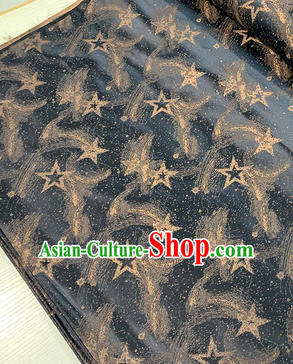 Chinese Traditional Shooting Star Pattern Gray Silk Fabric Tang Suit Damask Material Brocade Drapery