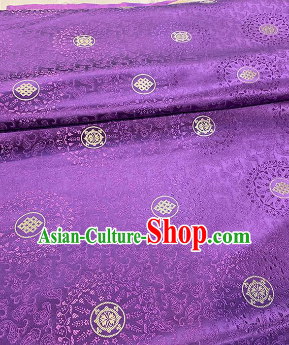Chinese Traditional Fireworks Pattern Silk Fabric Tang Suit Damask Material Purple Brocade Drapery