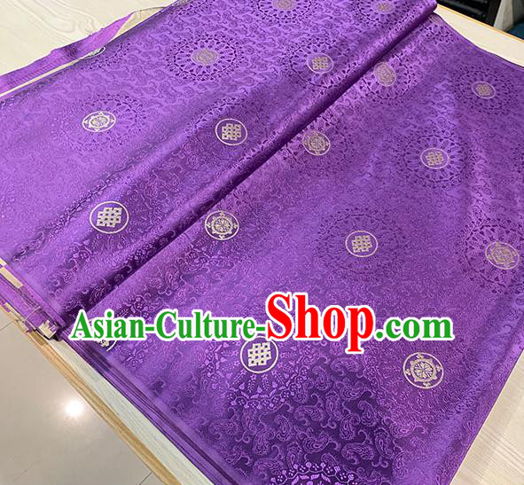 Chinese Traditional Fireworks Pattern Silk Fabric Tang Suit Damask Material Purple Brocade Drapery