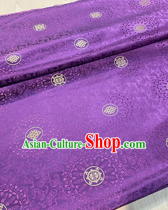 Chinese Traditional Fireworks Pattern Silk Fabric Tang Suit Damask Material Purple Brocade Drapery