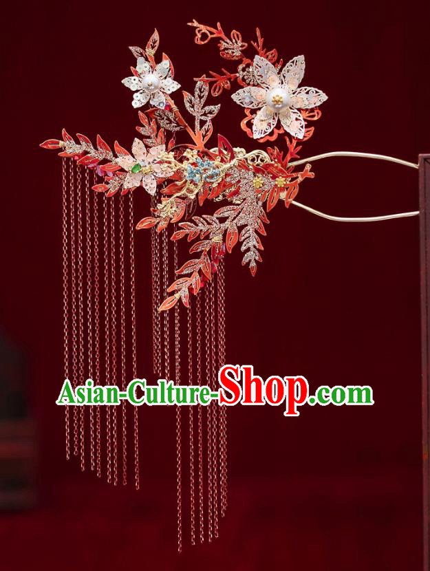 Chinese Handmade Classical Wedding Hair Accessories Ancient Bride Hairpins Hair Comb Complete Set