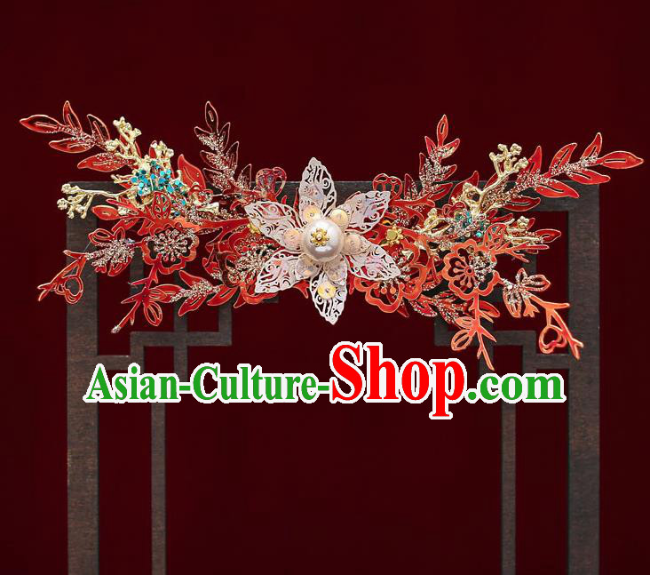 Chinese Handmade Classical Wedding Hair Accessories Ancient Bride Hairpins Hair Comb Complete Set