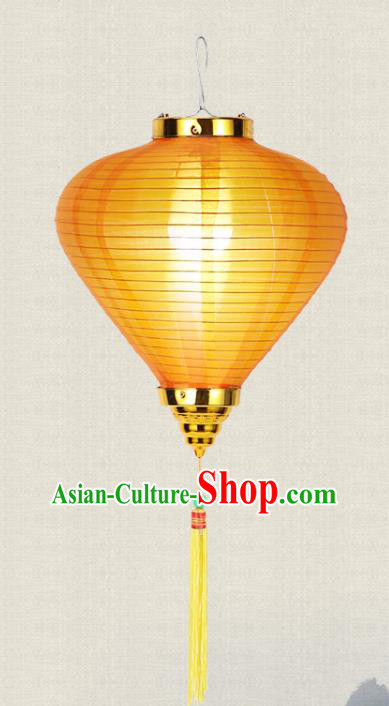 Chinese Traditional Yellow Veil Lanterns Handmade Hanging Lantern New Year Classical Palace Lamp