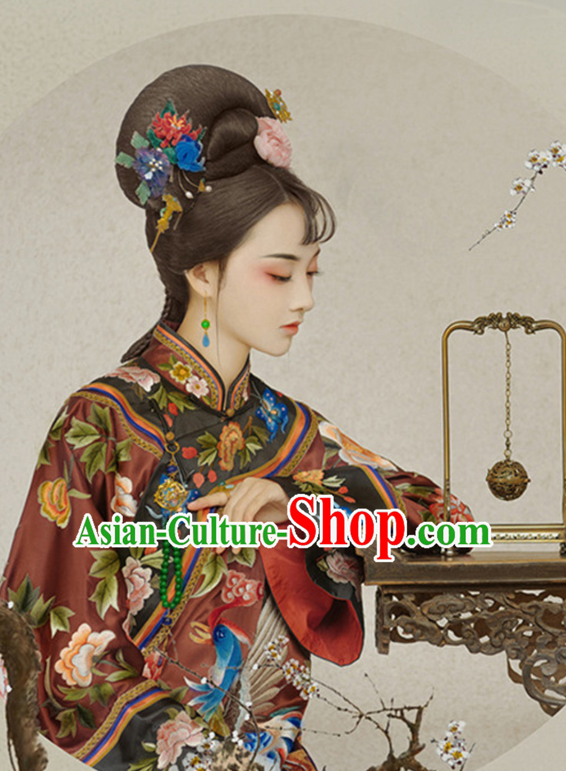 Ancient Chinese Empress Costume and Hair Accessories Complete Set