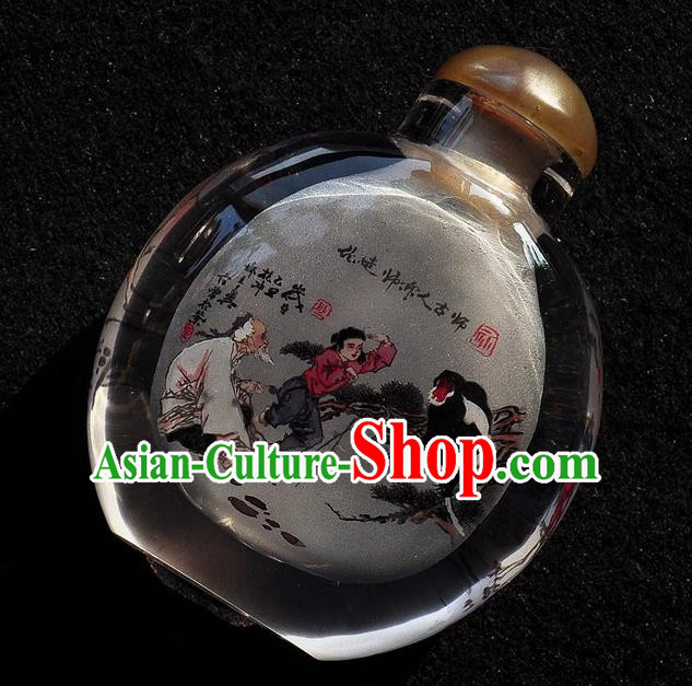 Chinese Handmade Snuff Bottle Traditional Inside Painting Monkey Snuff Bottles Artware