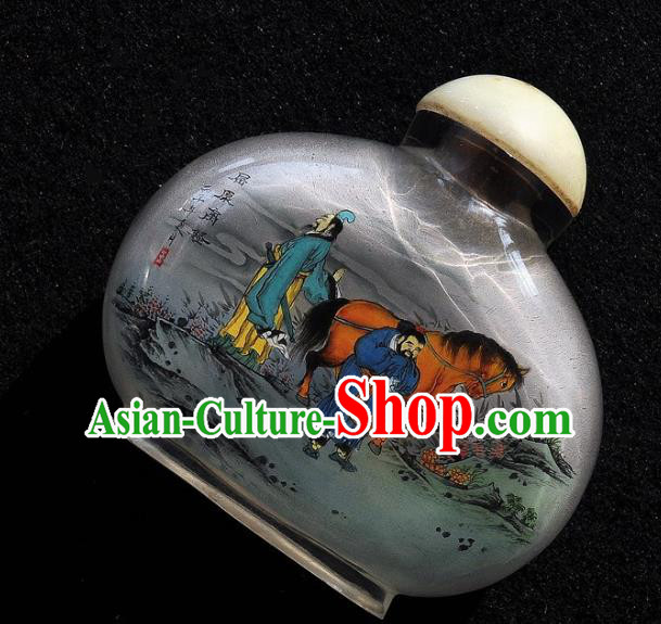 Chinese Handmade Snuff Bottle Traditional Inside Painting Poet Qu Yuan Snuff Bottles Artware