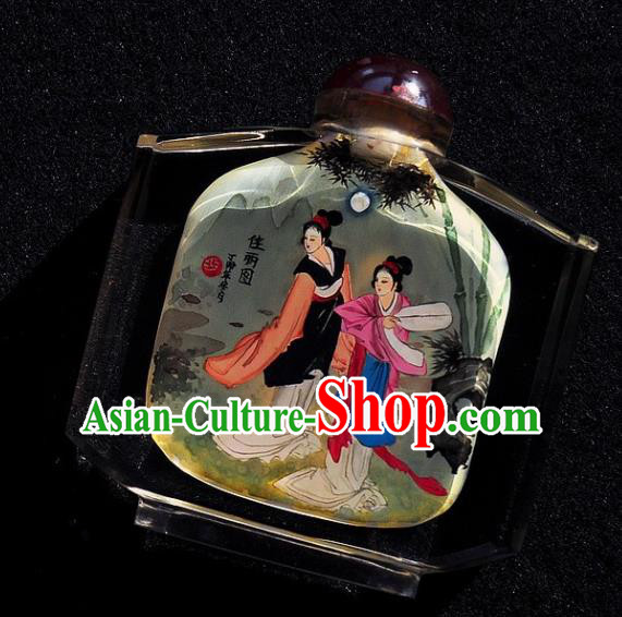 Chinese Handmade Snuff Bottle Traditional Inside Painting Young Beauty Snuff Bottles Artware