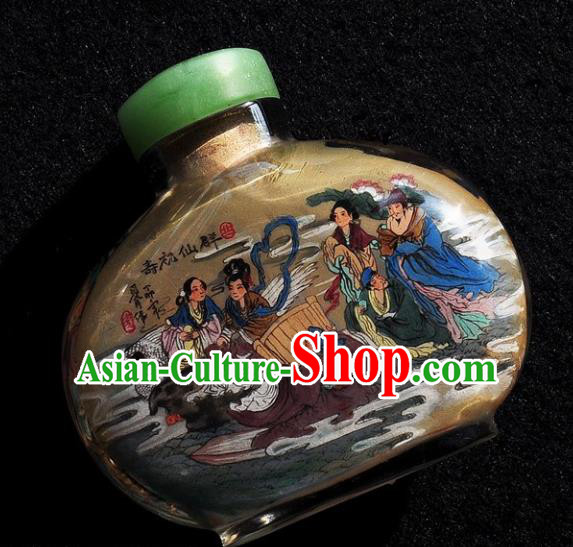 Chinese Handmade Immortals Snuff Bottle Traditional Inside Painting Gods Snuff Bottles Artware