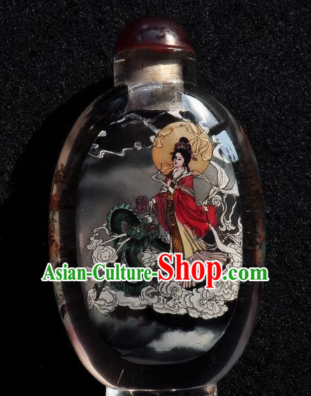 Chinese Handmade Beauty Snuff Bottle Traditional Inside Painting Goddess Snuff Bottles Artware