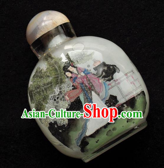 Chinese Handmade Snuff Bottle Traditional Inside Painting Court Woman Snuff Bottles Artware