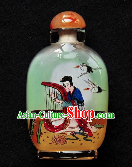 Chinese Handmade Snuff Bottle Traditional Inside Painting Young Lady Snuff Bottles Artware