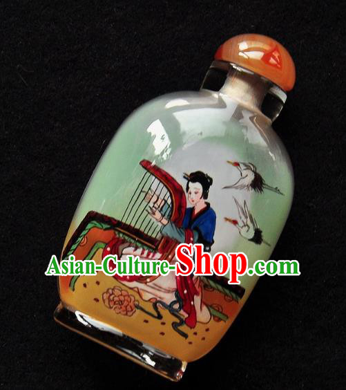 Chinese Handmade Snuff Bottle Traditional Inside Painting Young Lady Snuff Bottles Artware