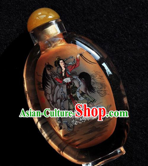 Chinese Handmade Snuff Bottle Traditional Inside Painting Beauty Horse Snuff Bottles Artware