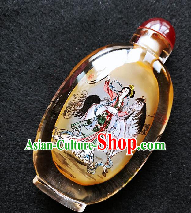 Chinese Handmade Snuff Bottle Traditional Inside Painting Beauty Horse Snuff Bottles Artware