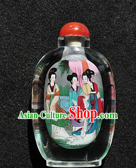 Chinese Handmade Snuff Bottle Traditional Inside Painting Young Girls Snuff Bottles Artware