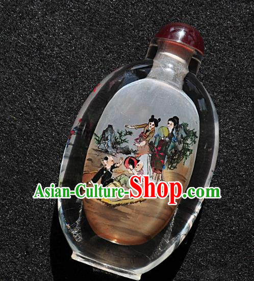 Chinese Handmade Snuff Bottle Traditional Inside Painting Female Children Snuff Bottles Artware