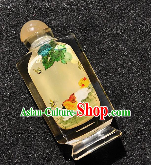 Chinese Handmade Glass Snuff Bottle Craft Traditional Inside Painting Dogs Snuff Bottles Artware