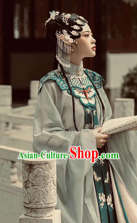 Chinese Ming Dynasty Nobility Beauty Costumes Ancient Beijing Opera Clothing and Headdress Full Set