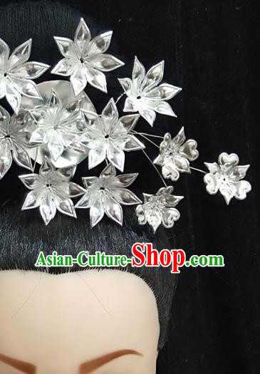 China Handmade Ethnic Minority Hair Accessories Miao Nationality Bride Hair Stick Argent Flowers Hairpin