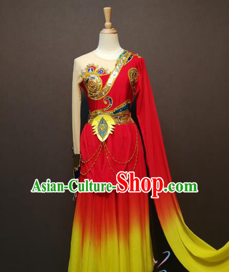 China Spring Festival Gala Water Sleeve Dance Clothing Classical Dance Costumes Women Flying Dance Red Dress
