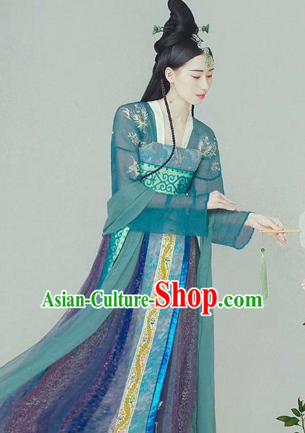 Chinese Tang Dynasty Costumes Hanfu Dress Traditional Ancient Palace Lady Clothing and Headpieces