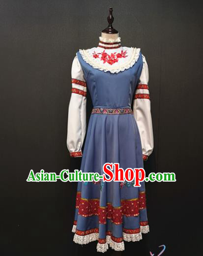 Russia Traditional Dance Dress Stage Performance Costumes Russian National Women Clothing
