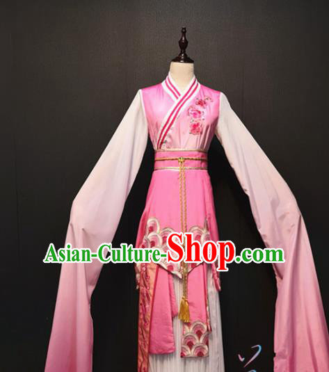 Chinese Han Dynasty Court Maid Clothing Traditional Classical Dance Pink Dress Water Sleeve Dance Costume