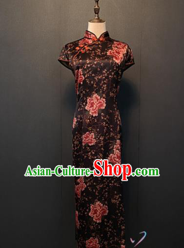 Custom Mother Cheongsam Drama Performance Clothing Shanghai Classical Silk Qipao Dress