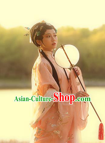 Chinese Ancient Patrician Lady Hanfu Dress Traditional Ming Dynasty Noble Female Costumes and Hair Accessories Full Set