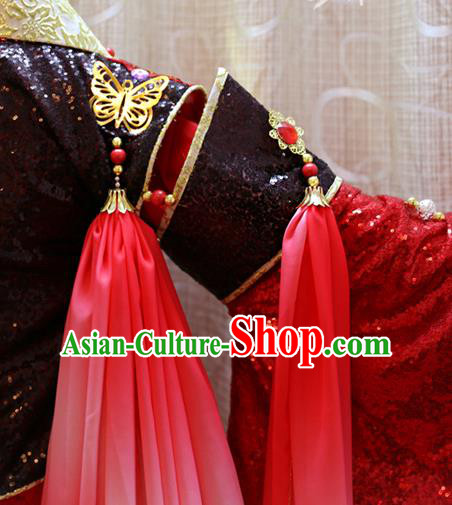 Cosplay King Asura Costumes Custom China Ancient Swordsman Lord Red Clothing