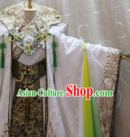 Cosplay Noble Childe Costumes Custom China Ancient Swordsman Zhanlu Wu Fang White Clothing