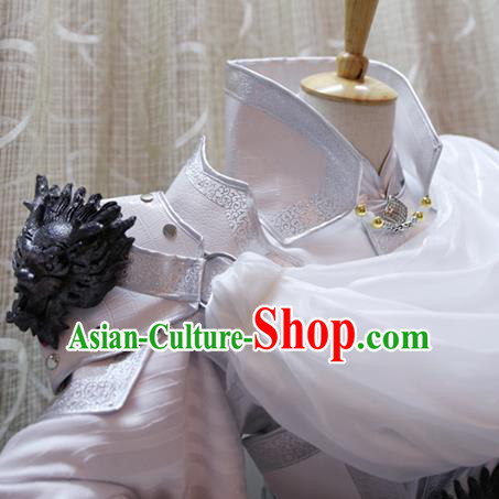 Cosplay Swordsman White Costumes Custom China Ancient Noble Prince Clothing