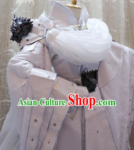 Cosplay Swordsman White Costumes Custom China Ancient Noble Prince Clothing