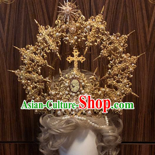 Handmade Medusa Hair Accessories Halloween Cosplay Enchantress Deluxe Golden Royal Crown