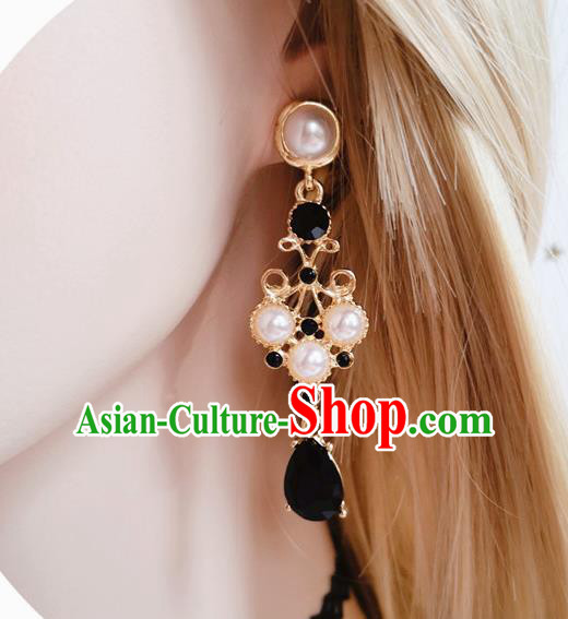 Handmade Gothic Black Earrings Court Retro Earrings Europe Eardrop Renaissance Accessories