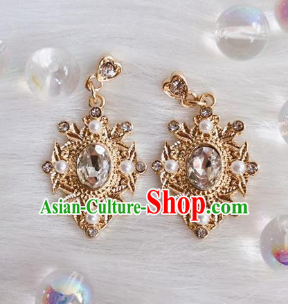 Handmade Crystal Earrings Baroque Retro Accessories Europe Court Eardrop