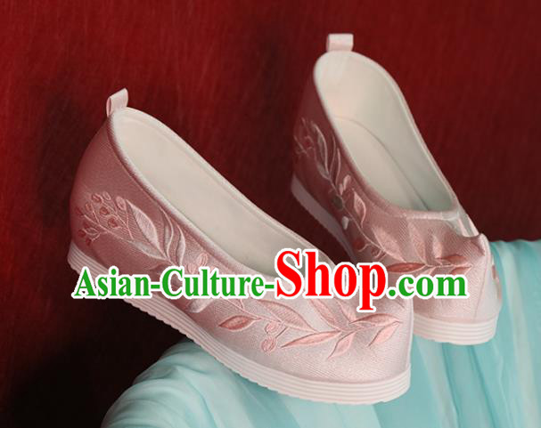 China Women Shoes Pink Brocade Shoes Handmade Shoes Princess Shoes Hanfu Embroidered Shoes