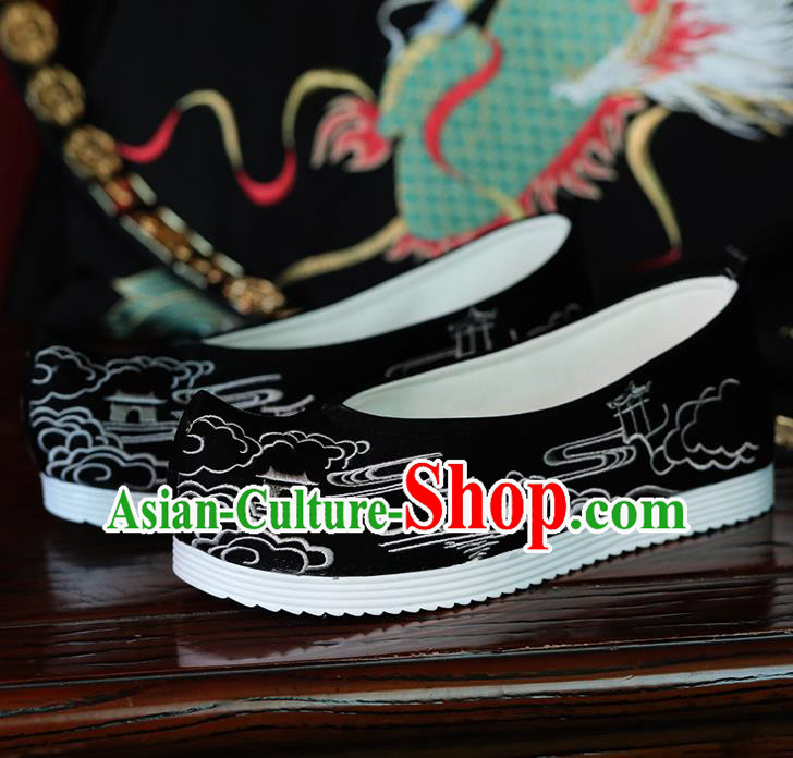 China Handmade Shoes Embroidered Black Shoes Hanfu Bow Shoes Ming Dynasty Princess Shoes