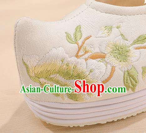 China Traditional Hanfu Princess Shoes Handmade Embroidered Bow Shoes Cloth Shoes